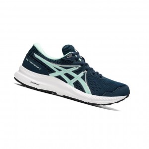 Asics GEL-CONTEND 7 Laufschuhe Damen Navy | 972PAQDIO