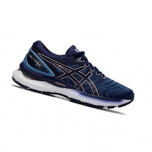 Asics GEL-NIMBUS 22 Weite Laufschuhe Damen Navy | 891IUALWT