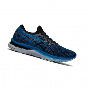 Asics GEL-NIMBUS 23 Knit Laufschuhe Herren Blau | 749ZDCYTO