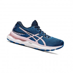 Asics GEL-NIMBUS 24 Laufschuhe Damen Blau Rosa | 824LXBWST