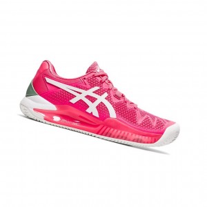 Asics GEL-RESOLUTION 8 Clay Tennisschuhe Damen Rosa Weiß | 138EDPLIX