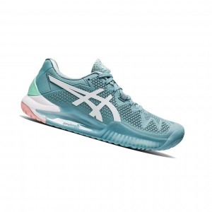 Asics GEL-Resolution 8 Tennisschuhe Damen Blau Weiß | 436GQUISD