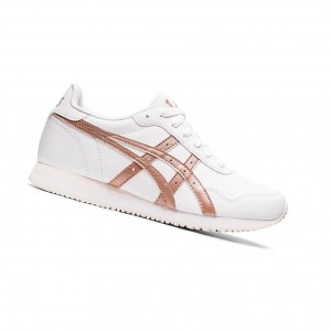 Asics TIGER RUNNER Sneakers Damen Weiß Rosa Gold | 953QPBKOI